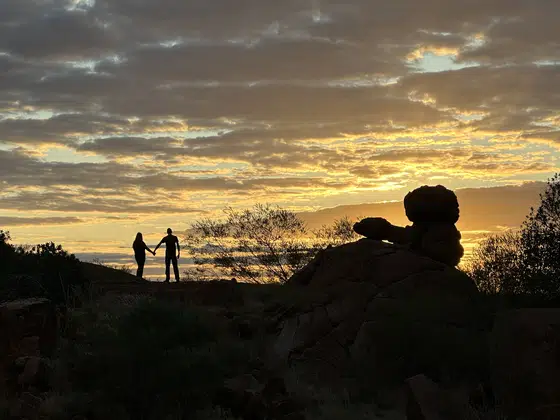 Devils Marbles Tall Rock Silhouette