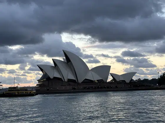 Sydney Opera House Stormy Harbour Silhouette