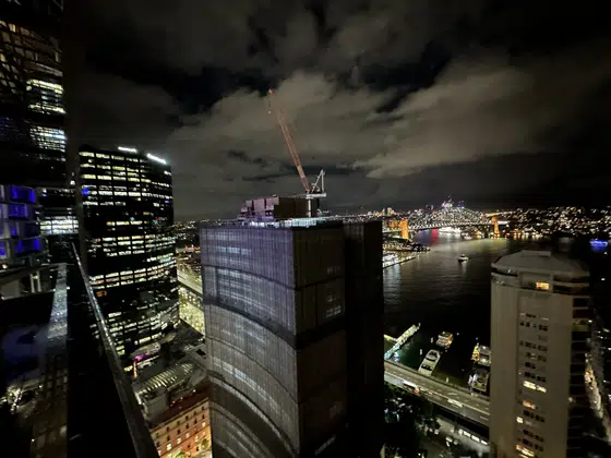 Sydney Rooftop Skyline Night Clouds