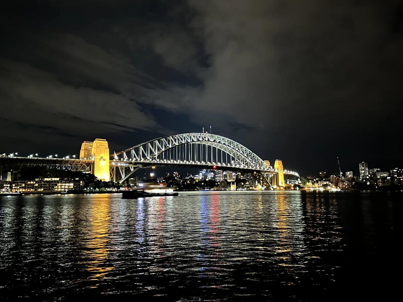 Sydney Harbour Bridge with night reflections